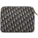 Oblique Pouch Clutch Navy
