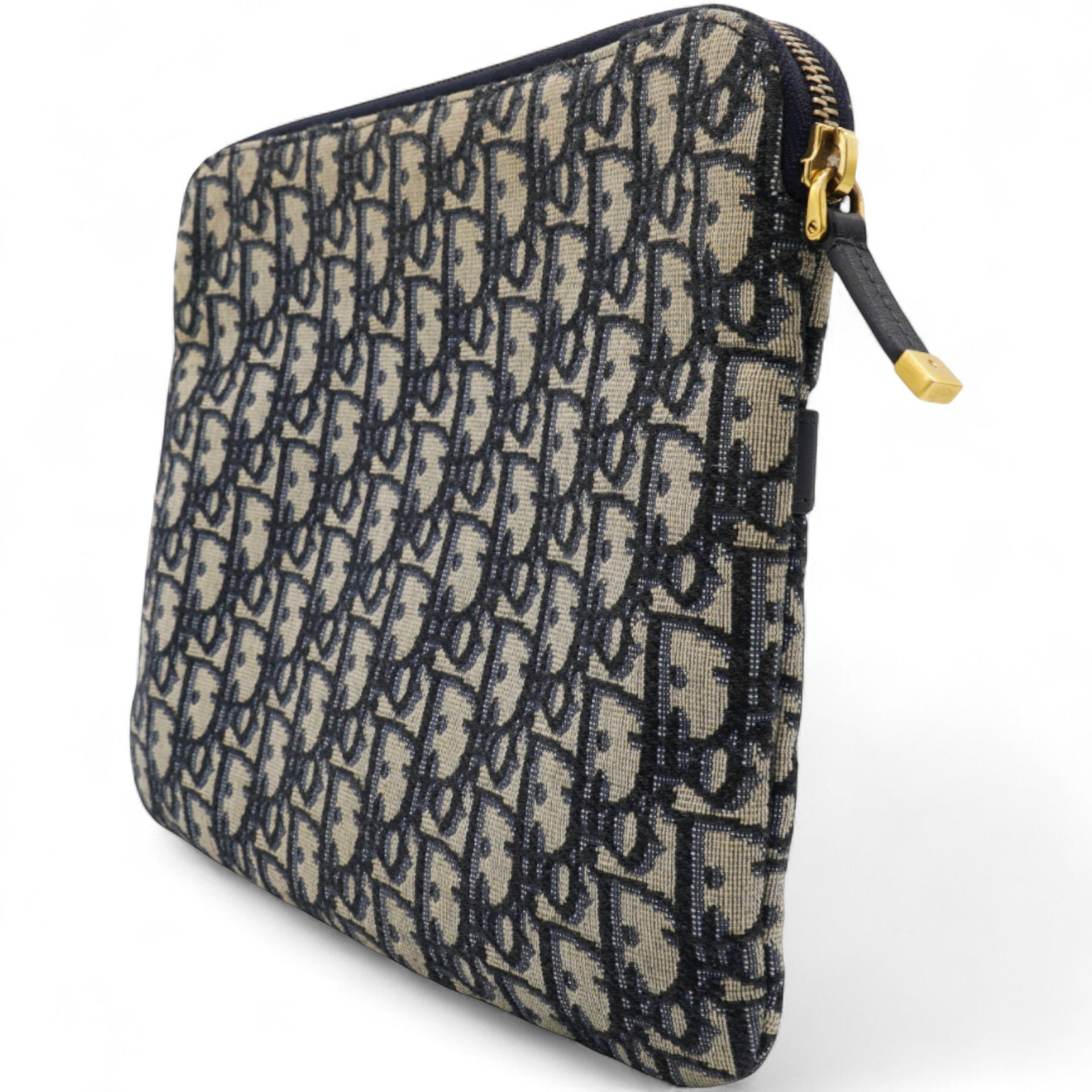 Oblique Pouch Clutch Navy