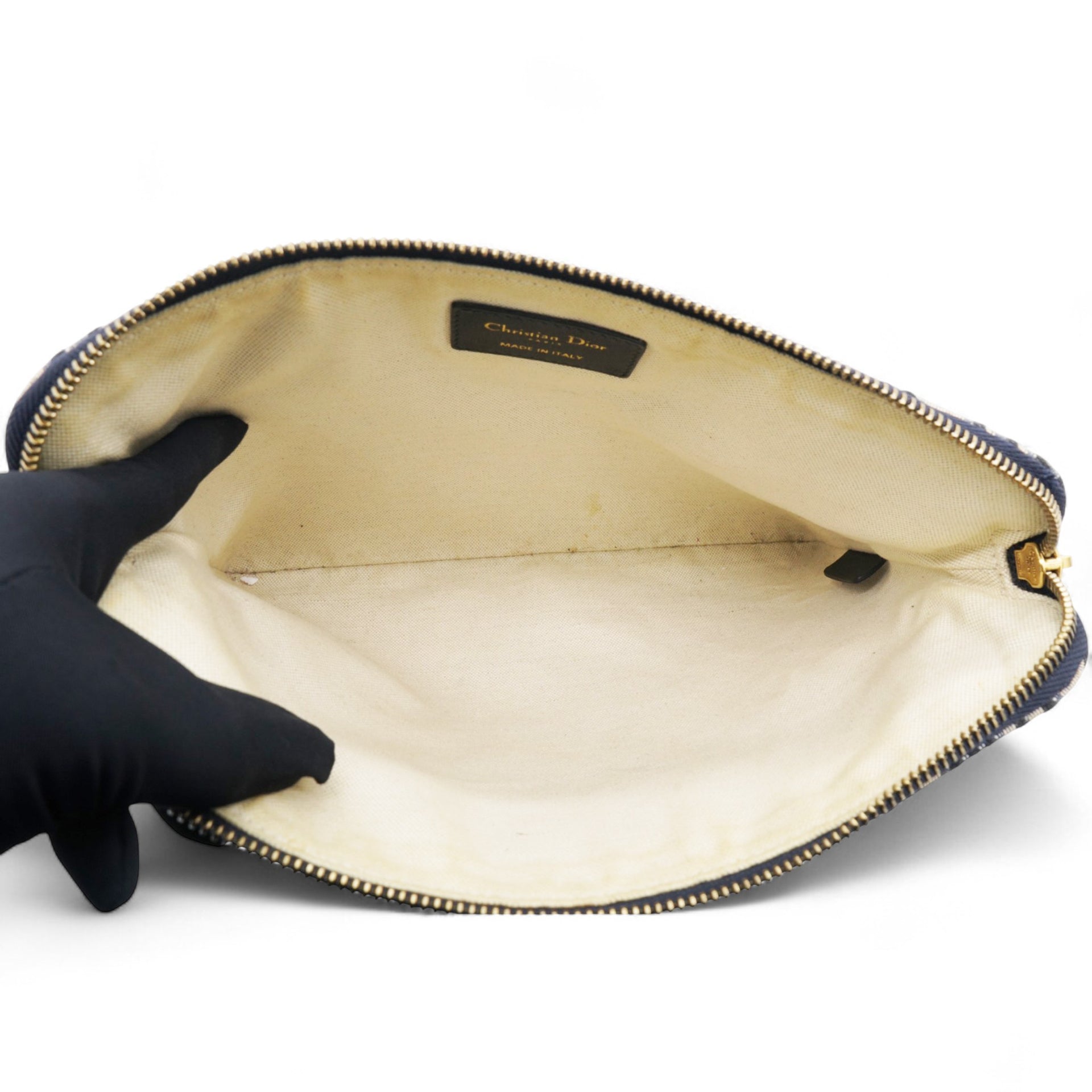 Oblique Pouch Clutch Navy