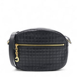 Quilted C Charm Bag Black