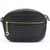 Quilted C Charm Bag Black