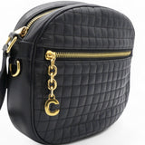 Quilted C Charm Bag Black