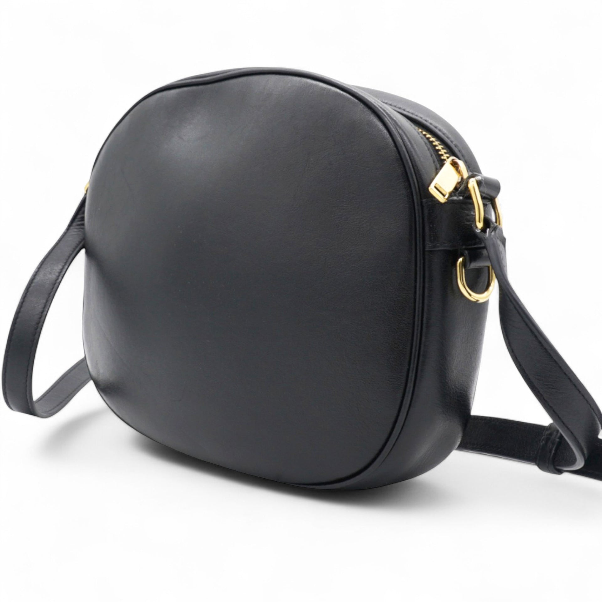 Quilted C Charm Bag Black