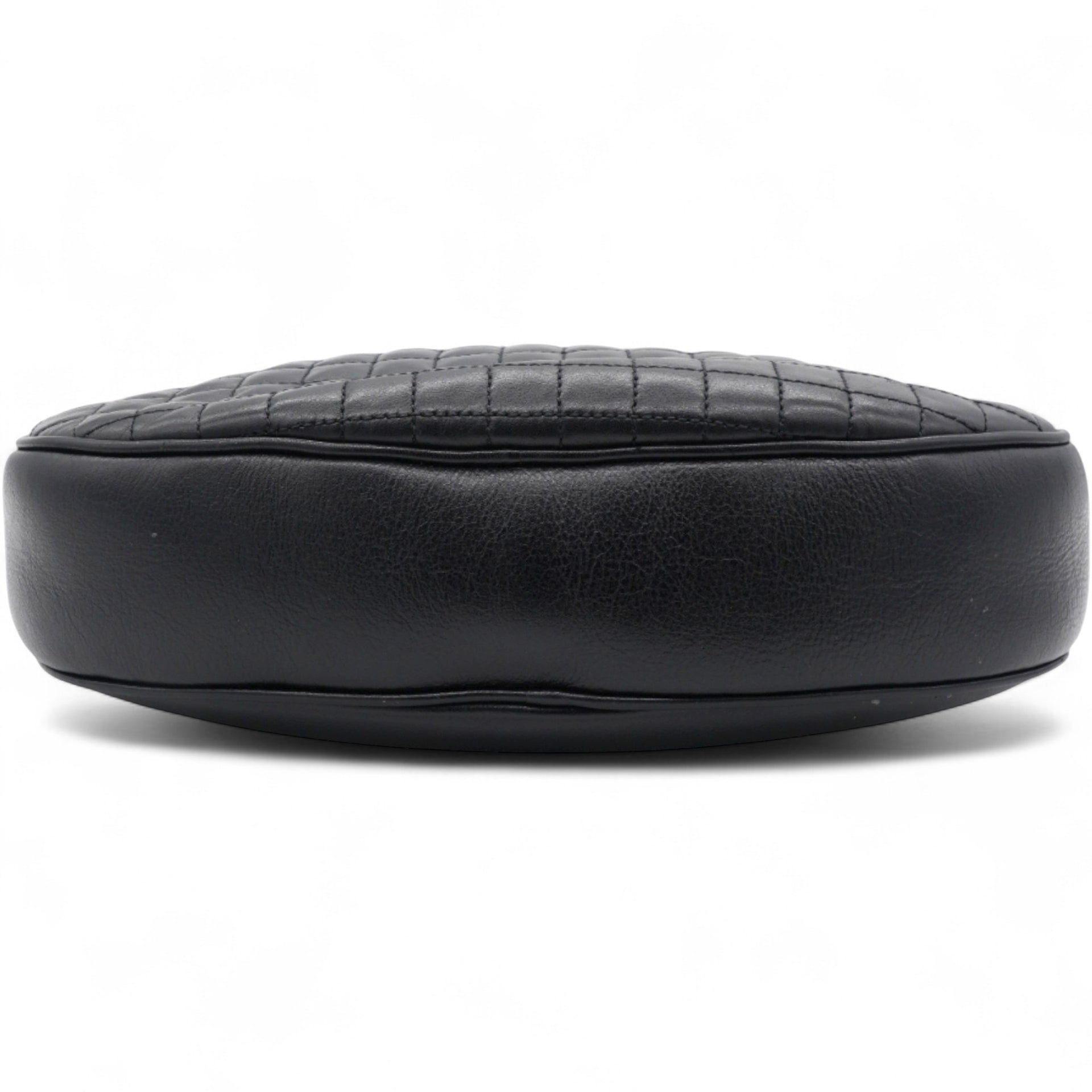 Quilted C Charm Bag Black