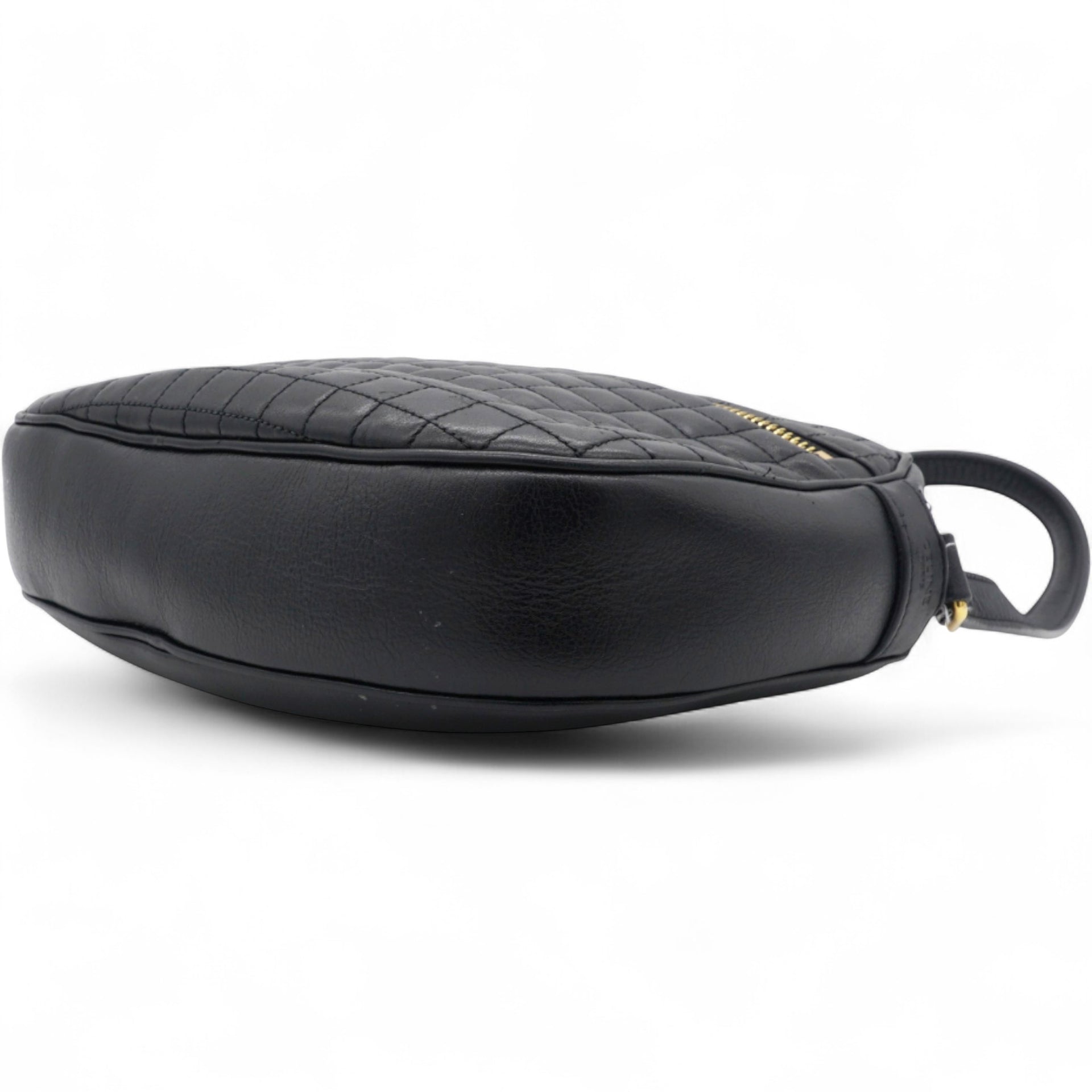 Quilted C Charm Bag Black