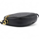 Quilted C Charm Bag Black