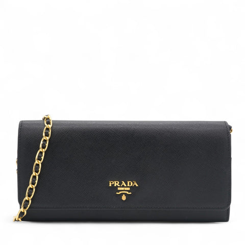 Saffiano Metal Oro Chain Wallet