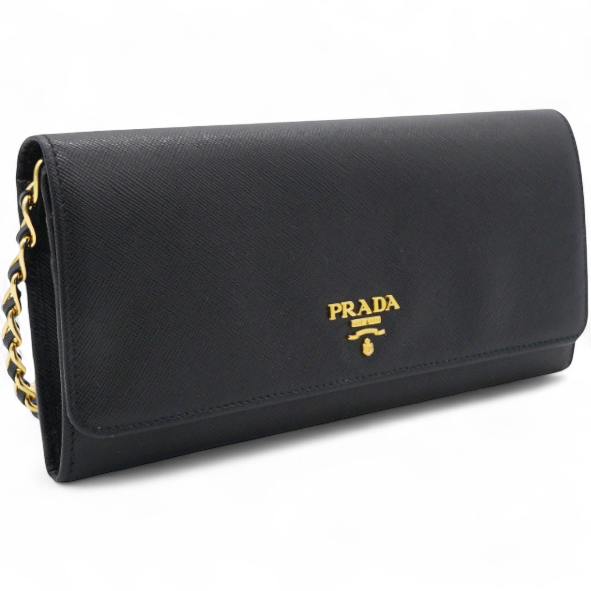 Saffiano Metal Oro Chain Wallet