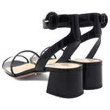 Black Patent Leather And PVC Open Toe Sandals 36