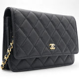 Caviar Classic Chain Wallet Black Dark