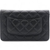 Caviar Classic Chain Wallet Black Dark
