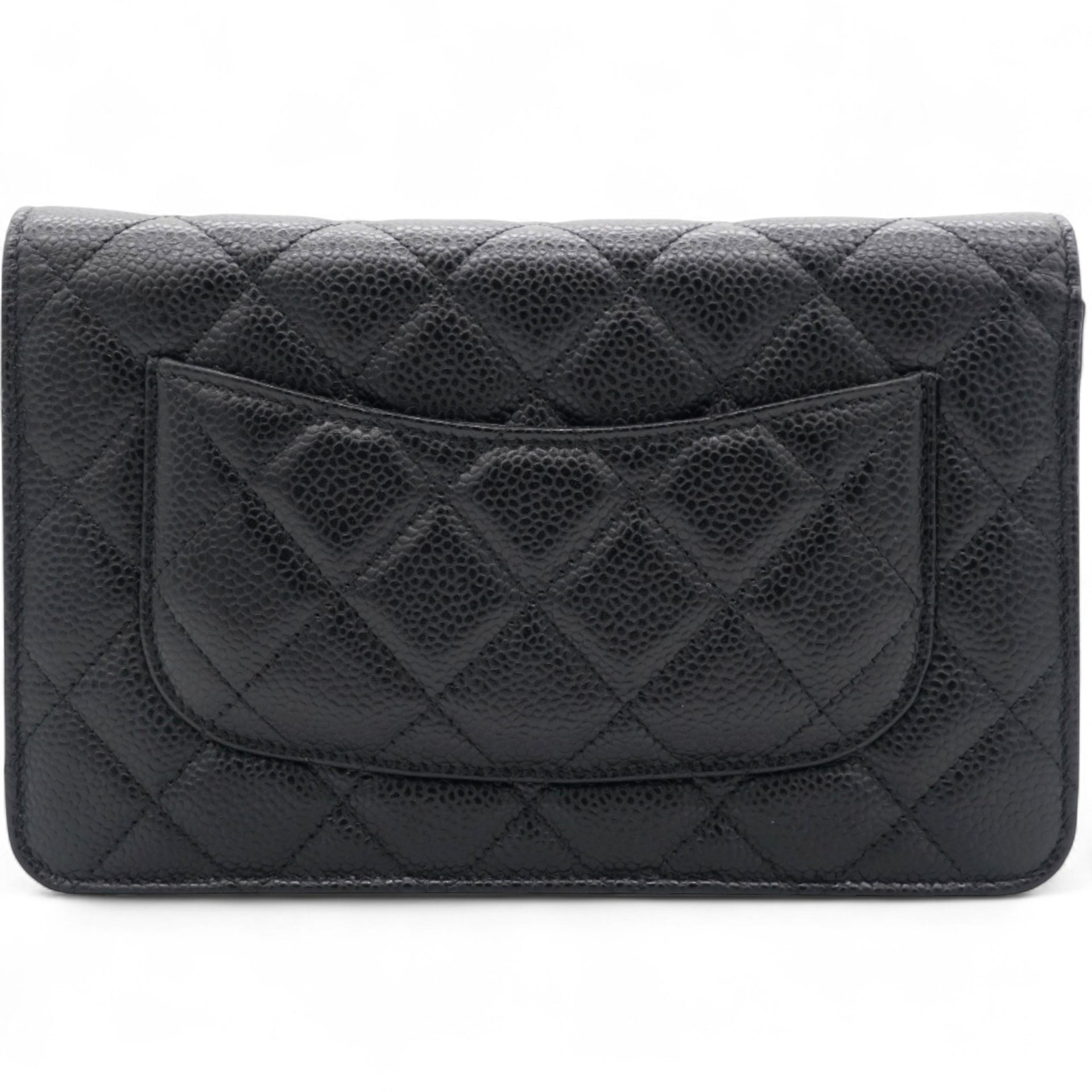 Caviar Classic Chain Wallet Black Dark