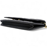 Caviar Classic Chain Wallet Black Dark
