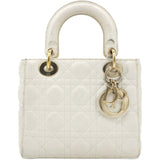 Lambskin Cannage Small Lady Dior White