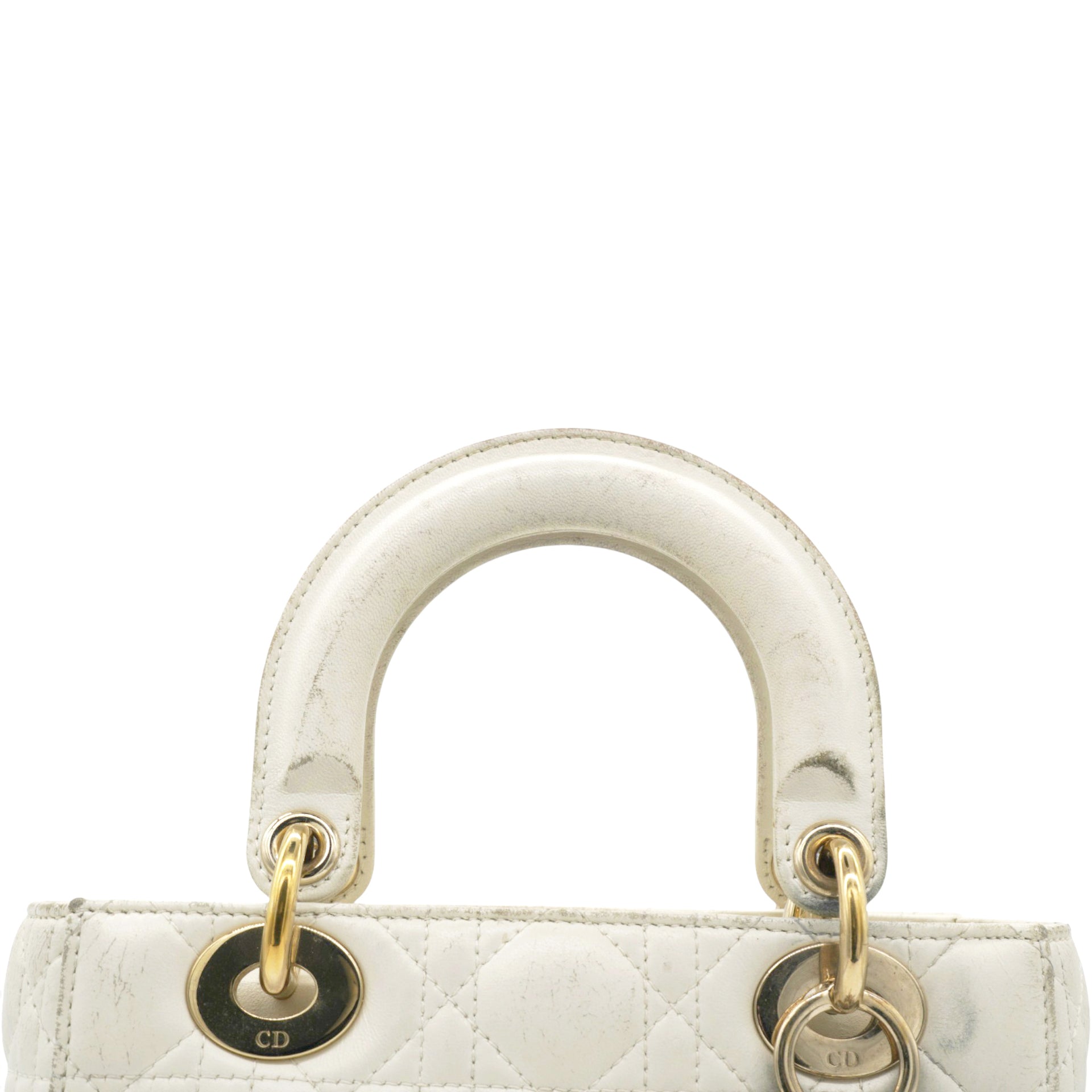 Lambskin Cannage Small Lady Dior White