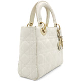 Lambskin Cannage Small Lady Dior White