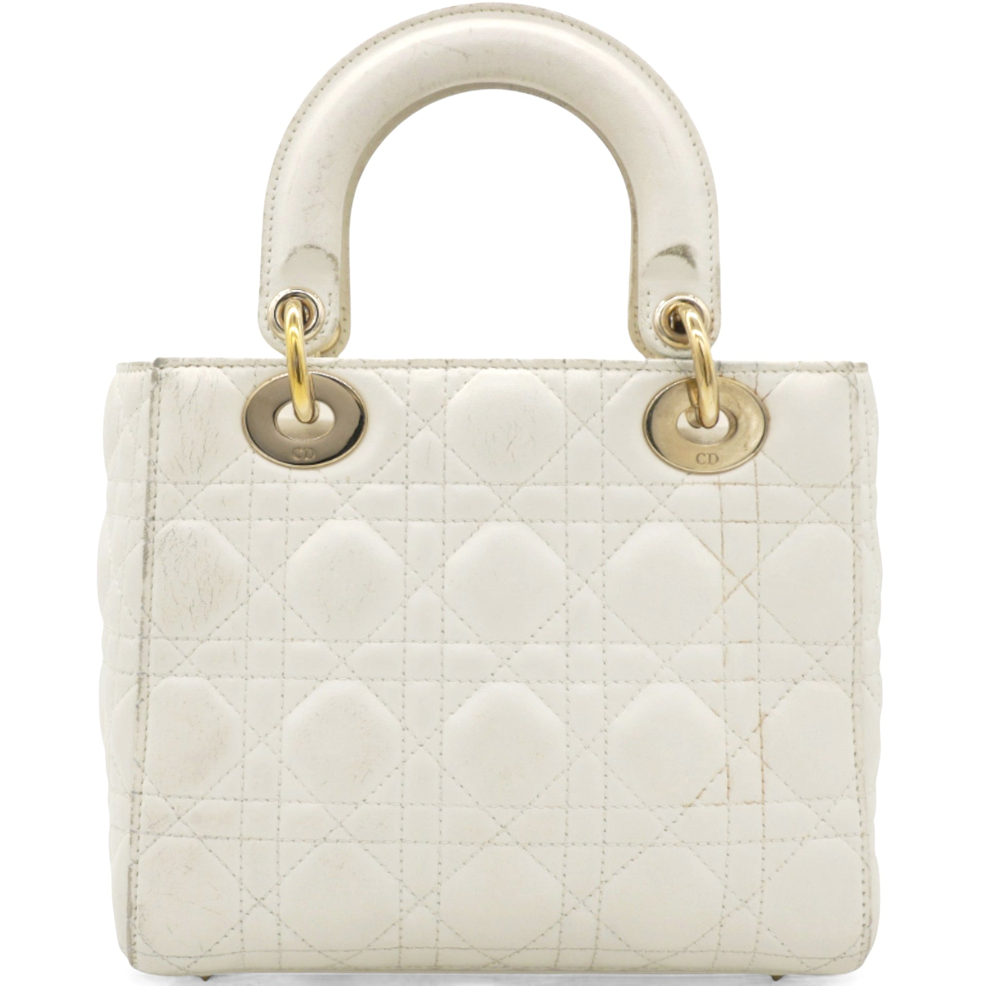 Lambskin Cannage Small Lady Dior White