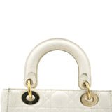 Lambskin Cannage Small Lady Dior White