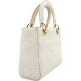Lambskin Cannage Small Lady Dior White