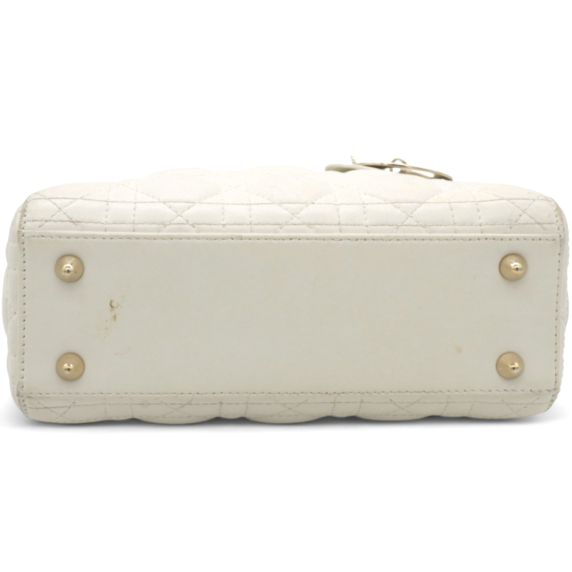 Lambskin Cannage Small Lady Dior White