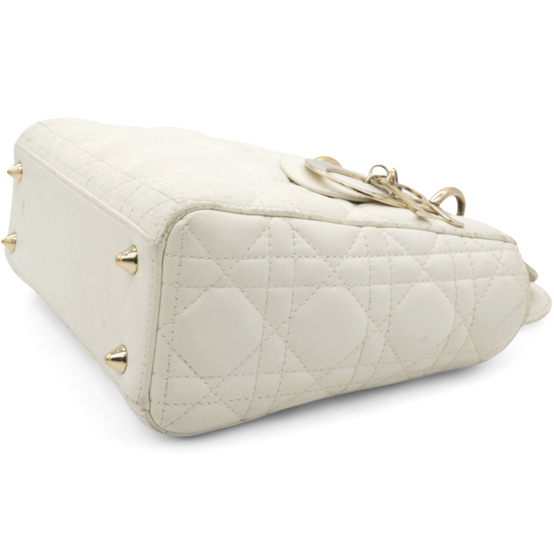 Lambskin Cannage Small Lady Dior White