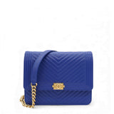 Boy Clutch With Chain Chervon Lambskin Blue