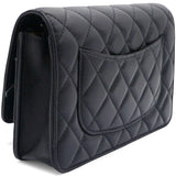 Quilted CC Pearl Crush Wallet on Chain WOC Black