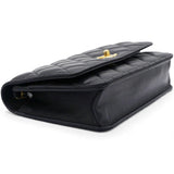 Quilted CC Pearl Crush Wallet on Chain WOC Black