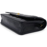 Quilted CC Pearl Crush Wallet on Chain WOC Black