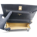 Quilted CC Pearl Crush Wallet on Chain WOC Black