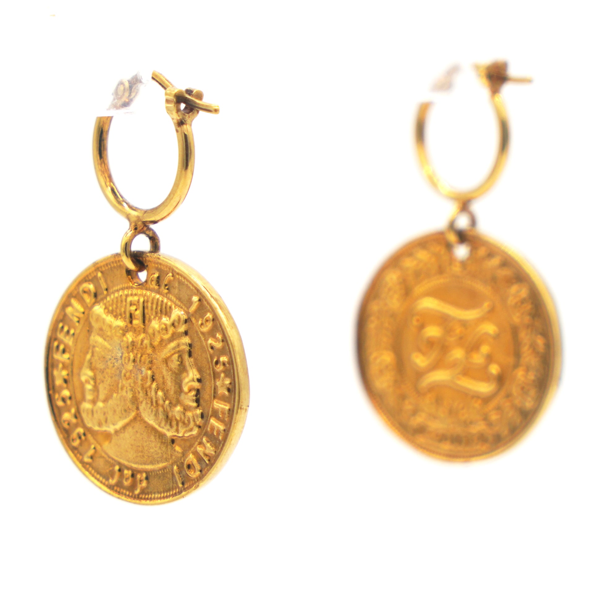 Earrings Gold-plated Coin