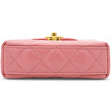 Shiny Leather Quilted Nano Kelly Shopper Pink