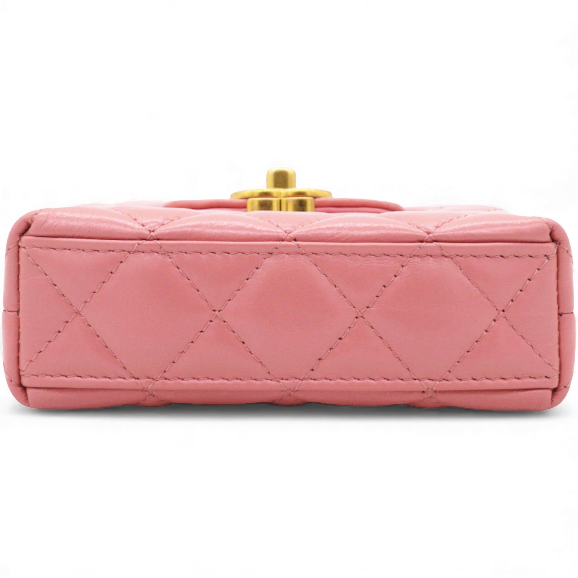 Shiny Leather Quilted Nano Kelly Shopper Pink