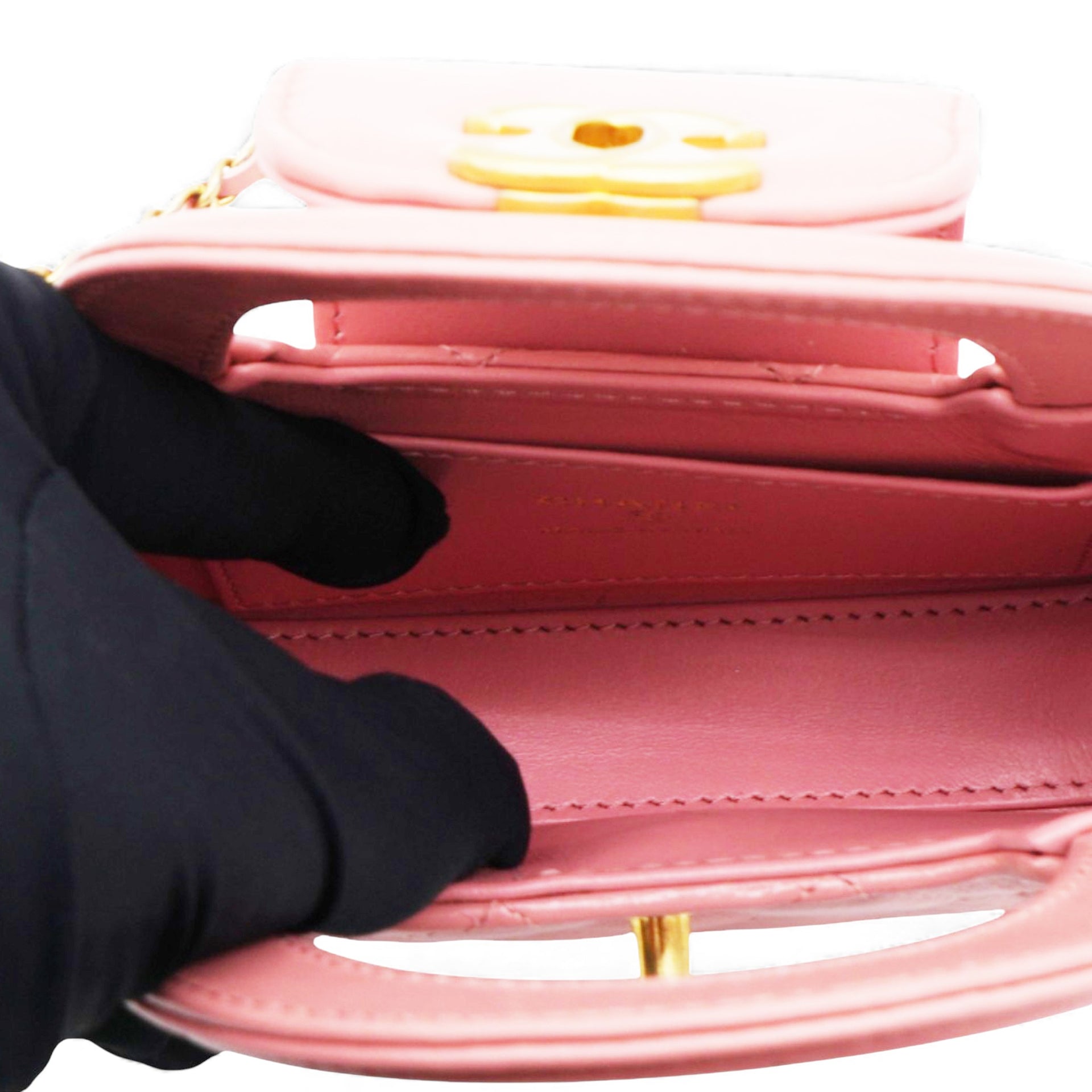 Shiny Leather Quilted Nano Kelly Shopper Pink