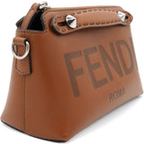 Vitello King Logo Embossed Mini By The Way Boston Bag Tan