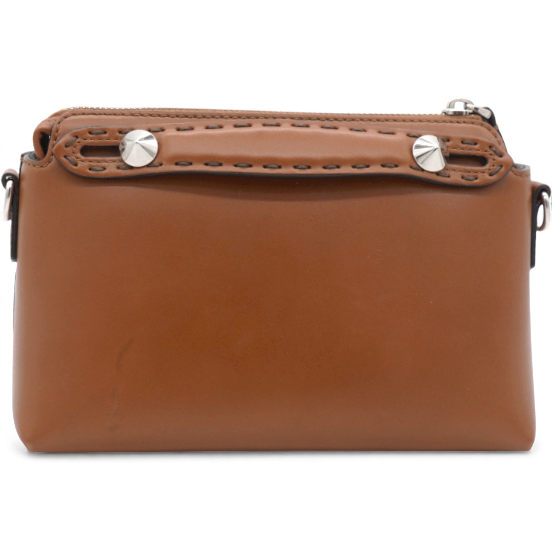 Vitello King Logo Embossed Mini By The Way Boston Bag Tan