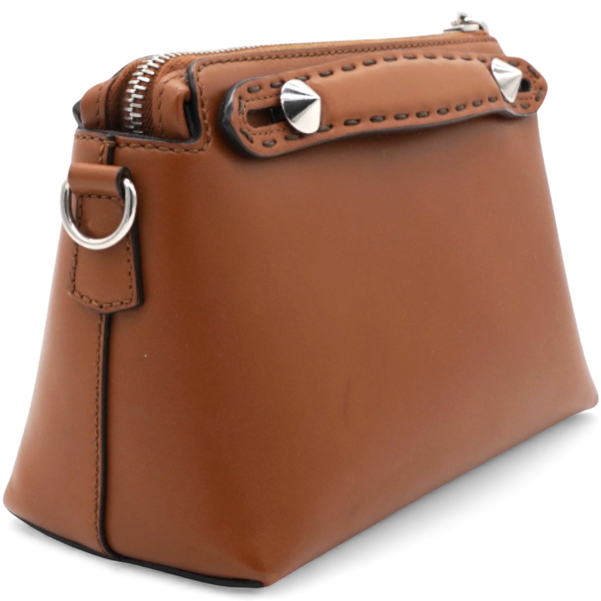 Vitello King Logo Embossed Mini By The Way Boston Bag Tan