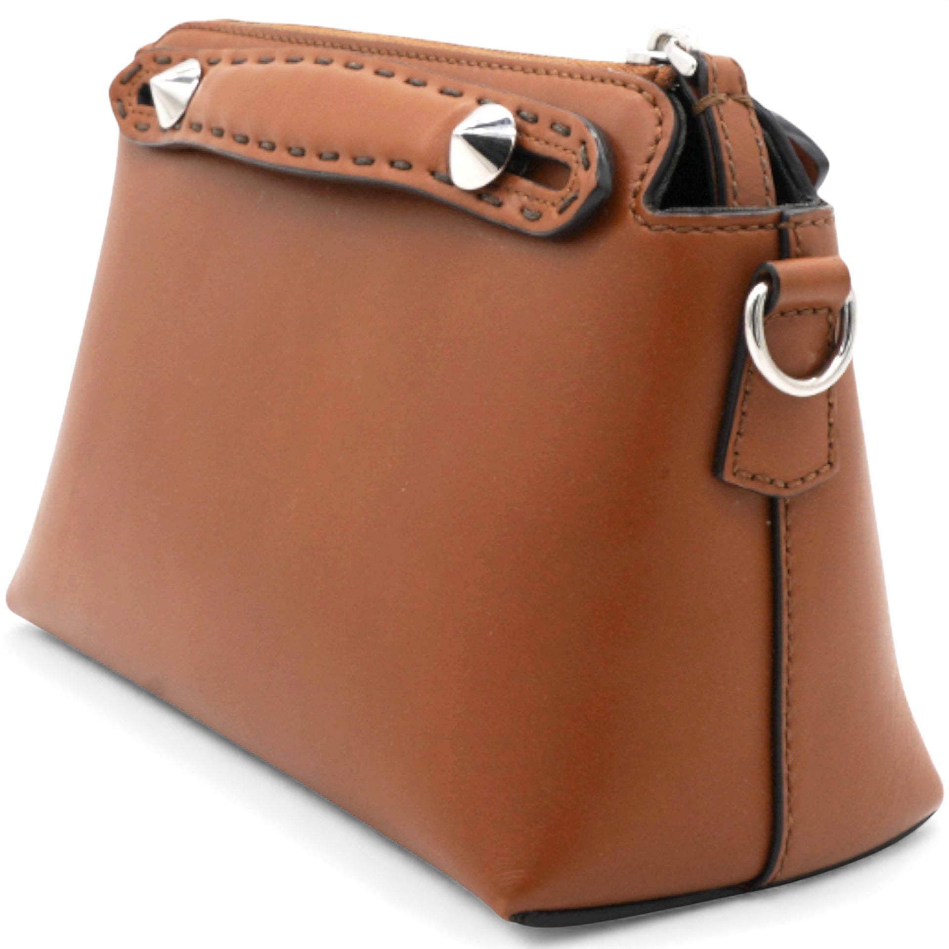 Vitello King Logo Embossed Mini By The Way Boston Bag Tan