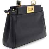 Shiny Nappa Micro Peekaboo Iconic Satchel Black