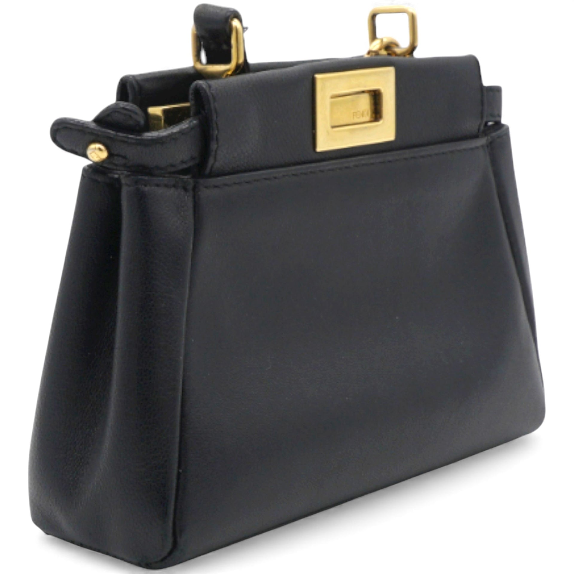 Shiny Nappa Micro Peekaboo Iconic Satchel Black