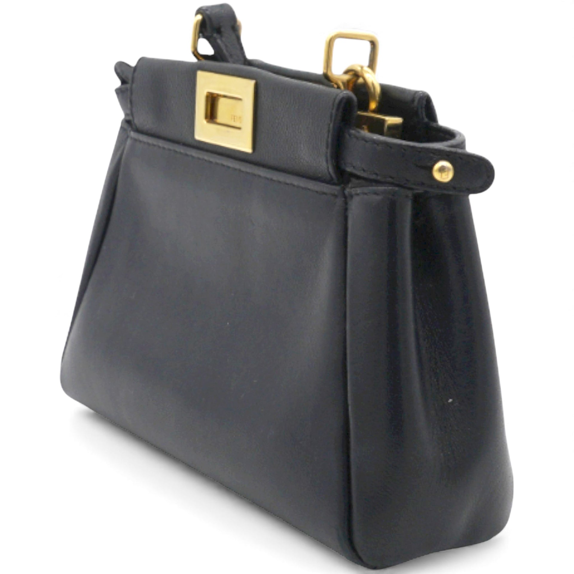 Shiny Nappa Micro Peekaboo Iconic Satchel Black