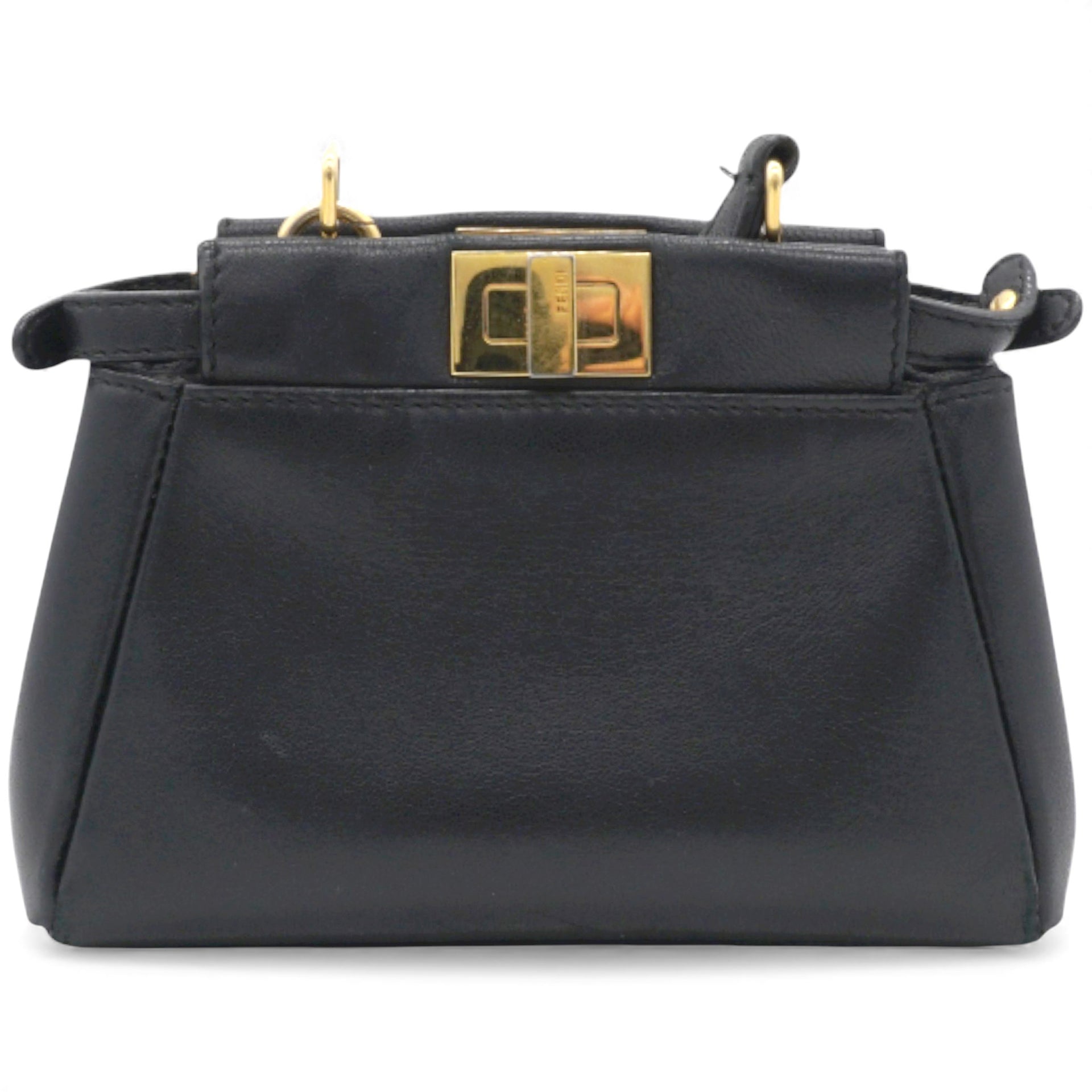 Shiny Nappa Micro Peekaboo Iconic Satchel Black
