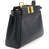 Shiny Nappa Micro Peekaboo Iconic Satchel Black