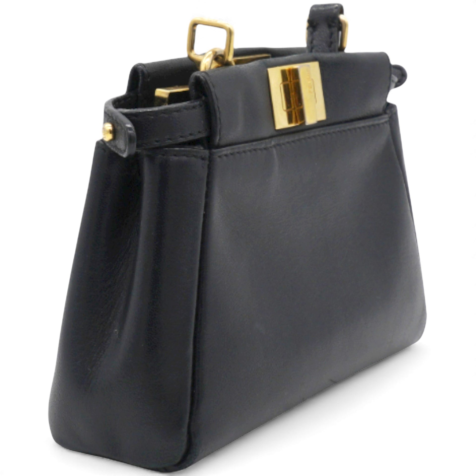 Shiny Nappa Micro Peekaboo Iconic Satchel Black