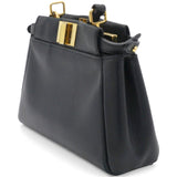 Shiny Nappa Micro Peekaboo Iconic Satchel Black