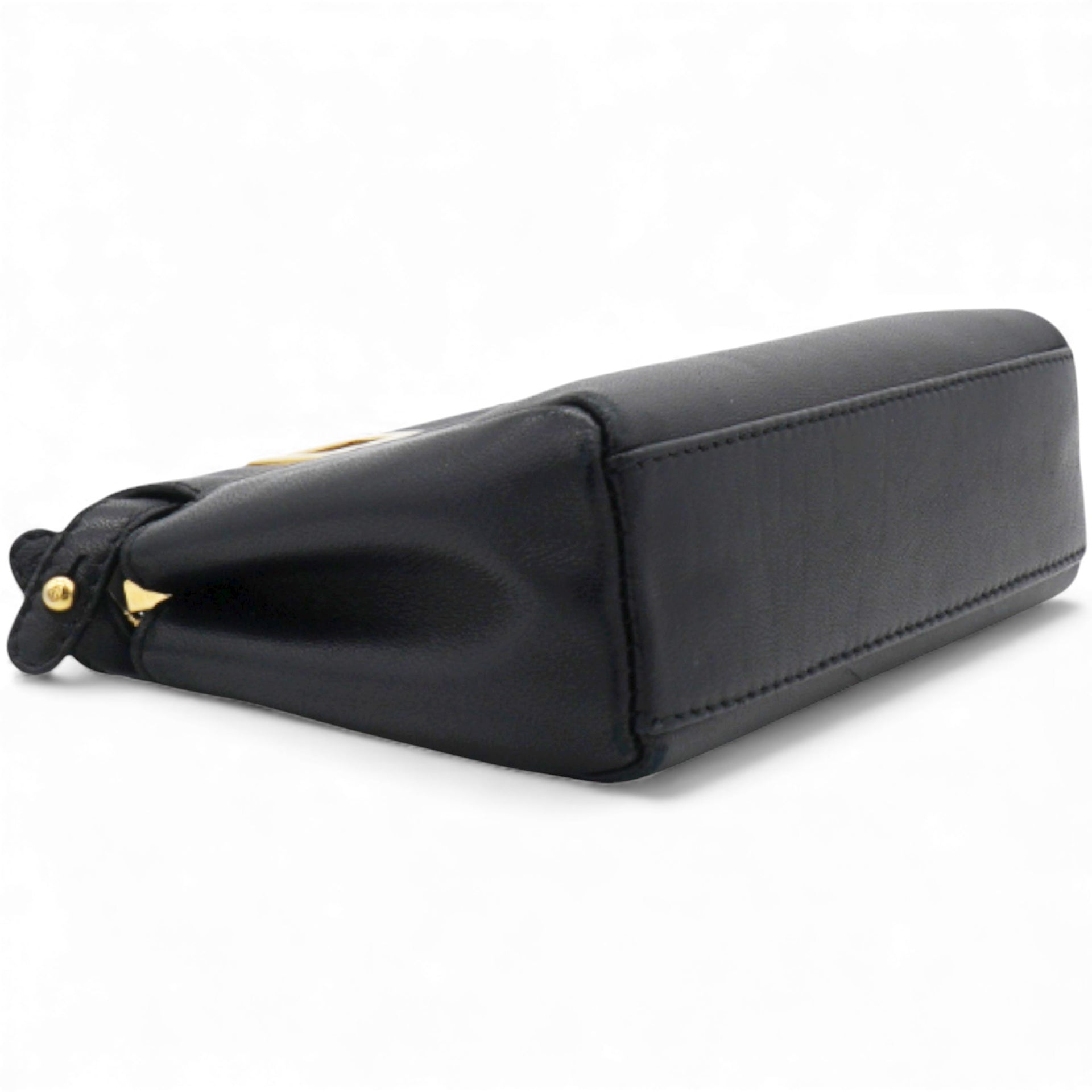 Shiny Nappa Micro Peekaboo Iconic Satchel Black