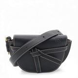 Black Leather Mini Gate Belt Bag