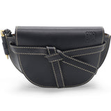 Black Leather Mini Gate Belt Bag
