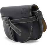 Black Leather Mini Gate Belt Bag