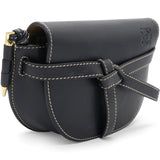 Black Leather Mini Gate Belt Bag